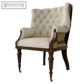 Deconstructed Linen Wing Chair