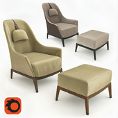 Armchair and Ottoman Giorgetti Normal