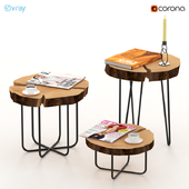 A set of coffee tables from slab.