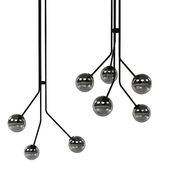 Beacon Lucci Decor Orion 5 and 3 set Light Pendant in Black Smoke