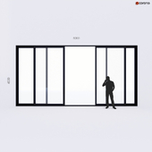 Extendable stained glass window Alumil large size 4 sash