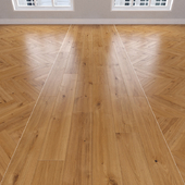 Parquet Oak caramel, 3 types: herringbone, linear, chevron.