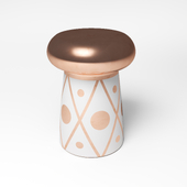 Dots White & Gold Accent Table