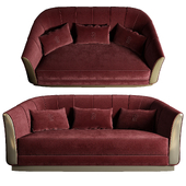 37-Minotti Collezione Giglio Sofa-Red Velvet