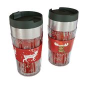 Thermo mug with a deer, New Year's thermos