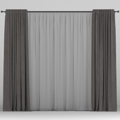 Black curtains with black tulle