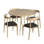Round wooden table