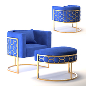 Alveare tub chair Brass