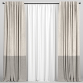 Curtains with tulle in two colors.