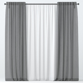 Black transparent linen curtains.