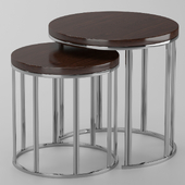 Metal coffee table circle set