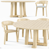 Sutherland Furniture Mita 63 "Round Dining Table and Spin Dining Arm Chair