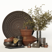 Pottery decorative set