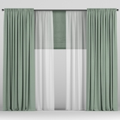 Curtains with tulle and roman