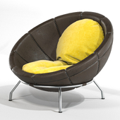 round leather chair