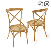 Chair in oak and wicker Cedak