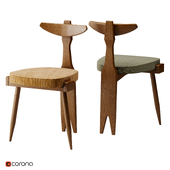 Guillerme and Chambron Oak Tripod Side Chair