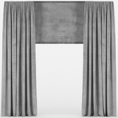 Velvet curtains with roman