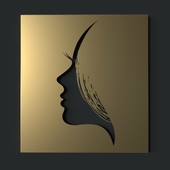 Decorative panel beautiful female silhouette