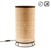 Table lamp in raffia and metal, Elysa