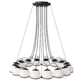 Chandelier Gino Sarfatti Model 2109/16/14 Chandelier in Black
