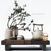Warm colored tea set