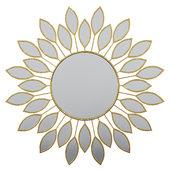 Gold Metal Mirror D60cm Flower Sun Wall Mural Wall Decor