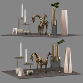 Cute Decor Set with Gold Crafts