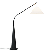 Gibson Black Hanging Arc Floor Lamp + White Lampshade floor lamp, floor lamp