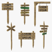 Wooden signs and pointers