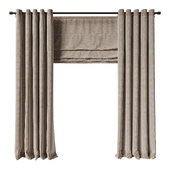 Eyelet curtain with roman shade