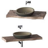 Stone washbasin with slab top