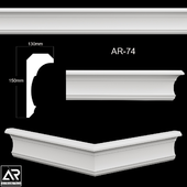 OM Cornices AR-74 Size: 130 x 150 x 1000 mm material: plaster