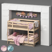 Children's IKEA with MYDAL MIDAL bed and OPPHUS storage system OPHUS in 2 colors