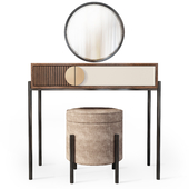 Dressing table with mirror Bergamo Wooden Kors