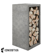 Concrete firewood rack Concretika 90cm free