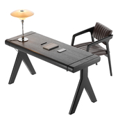 Capitol Desk & Short Slice Chair by escapefromsofa