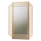 Gold Geometric Metal Wall Mirror, 36-Inch x 24-Inch