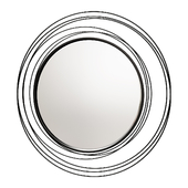 Whirlwind Black Round Mirror