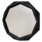 Aramis II Black Octagonal Wall Mirror