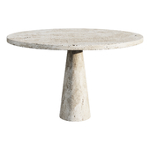 Coffee table Angelo Mangiarotti Attributed Round Travertine Pedestal Dining Table coffee table