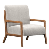 ASH WOOD AND LINEN ARMCHAIR