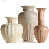 Cannelee Terracotta Vases