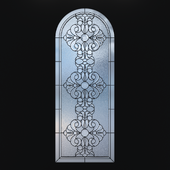 Arched stained-glass window