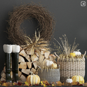 Decorative autumn set. Corona