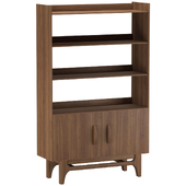 Walnut bookcase in vintage style, Larsen