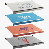 A set of elbow awnings (seafood restaurants)
