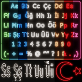 Neon Light Lamp 04 - Turkish Alphabet