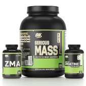 cratin & serious mass & zma supplement bottle