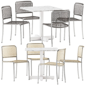 INOUT 847 Garden Table and ALLU 23 223 Chair by Gervasoni